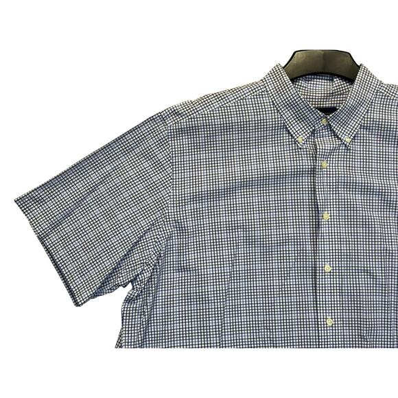Ralph Lauren Classic Fit 2XB Blue Check Shirt Made in England Short Sleeve - Picture 9 of 16